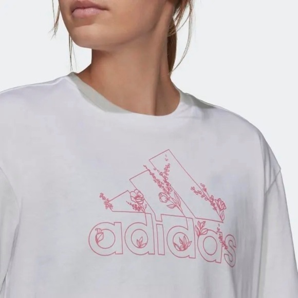 NWT Adidas Outline Floral Tee - Picture 1 of 4